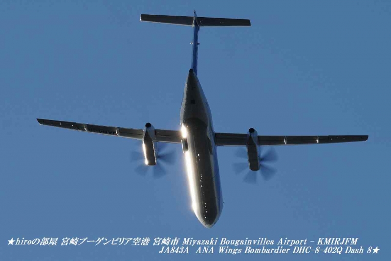 hiroの部屋 宮崎ブーゲンビリア空港 宮崎市 Miyazaki Bougainvillea Airport - KMIRJFM JA843A ANA Wings Bombardier DHC-8-4