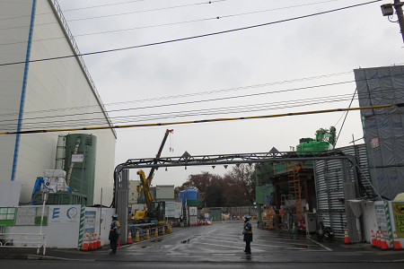 綱島街道からの新駅・再開発エリア